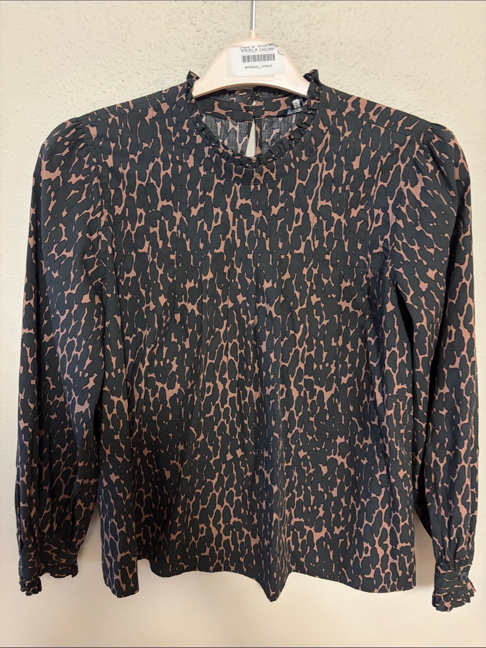 Rails Ariana Savannah Animal Print Ruffle Blouse Size S